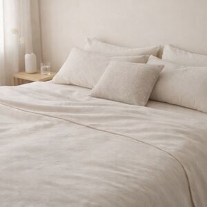 King Size Flat Sheet Egyptian Cotton Neutral Minimalist Quiet Luxury Bedding 90x